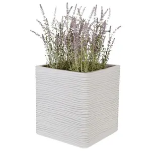 1x Amalfi Stone Effect Square Flower Planter For Garden, Home & Patio Areas