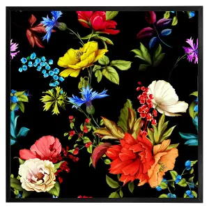 Bright vibrant flowers (Picutre Frame) / 20x20" / Oak