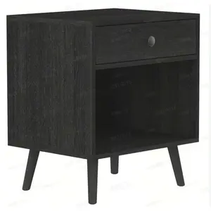 Monterey 1 Drawer Bedside Table Black