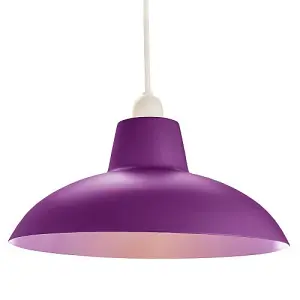 Industrial Retro Designed Matt Purple Curved Metal Ceiling Pendant Light Shade