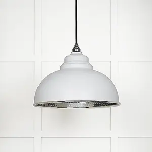 Hammered Nickel Harborne Pendant in Flock