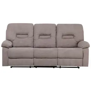 Fabric Manual Recliner Living Room Set Taupe Beige BERGEN