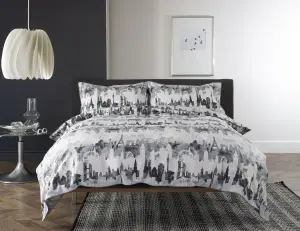 The Lyndon Company New York London Paris Modern Design Duvet Cover Set Black