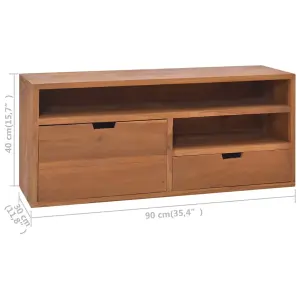 Berkfield TV Cabinet 90x30x40 cm Solid Teak Wood