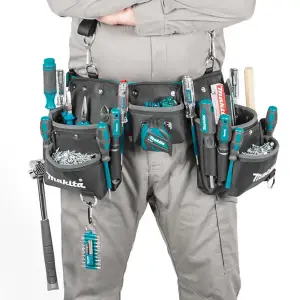 Makita E-15229 3 Pouch Super Heavyweight Duty Tool Belt Set + Strap Loop System