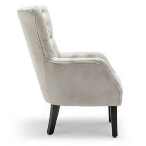 Faux Leather Suede Cream Gabriella Accent Chair