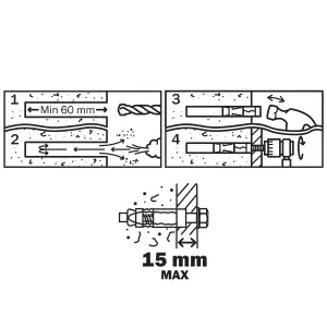 Diall M10 Carbon steel Zinc-plated Sleeve anchor (L)75mm, Pack of 4