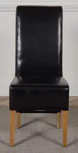 Montana Black Leather Dining Chairs for Dining Room or Kitchen