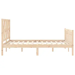 Berkfield Bed Frame with Headboard Small Double Solid Wood