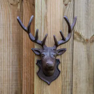 Woodside Cast Iron Wall Mounted Deer Head Statue