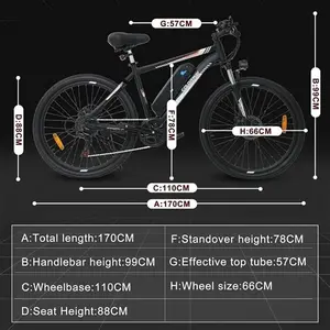 (COLORWAY Electric Bike,26" Ebikes, Up 90km Hybrid Bike Citybike MT Bicycle) HITWAY Electric Bike,26" Ebikes, 90km Hybrid Bike