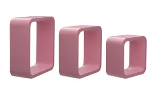 Maison by Premier Set Of Three Pink Mdf Wall Cubes