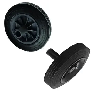 Heavy Duty Solid Rubber Wheels With Nose Collar Replacement Kit For Wheelie Bins