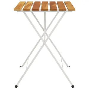 Berkfield Folding Bistro Table 55x54x71 cm Solid Wood Acacia and Steel