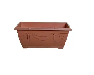 4 x 40cm Small Plastic Venetian Window Box Trough Planter Pot Terracotta Colour