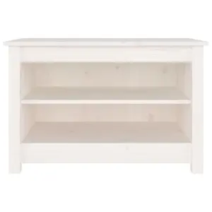 Berkfield Shoe Bench White 70x38x45.5 cm Solid Wood Pine