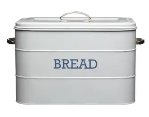 Living Nostalgia Bread Bin with Traditional top-opening lid -French Grey