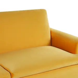 Beliani Modern Sofa Bed VETTRE Yellow Velvet