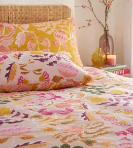 furn. Protea Abstract Floral Reversible Duvet Cover Set