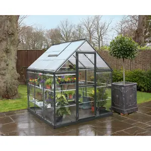 Harmony Greenhouse 6 x 4 Grey / 208cm H x 185cm W x 426cm D