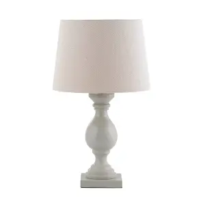 Luminosa Marsham Table Lamp Ivory Linen Effect, Taupe Painted Wood, E14