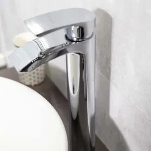 Tyrell Polished Chrome Deck-mounted Tall Basin Mono Mixer Tap