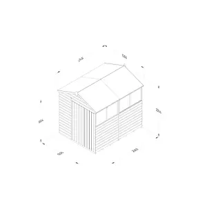 Beckwood 6x8 Apex Shed - 4 Windows - Double Door