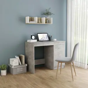 Berkfield Desk Concrete Grey 100x50x76 cm Engineered Wood