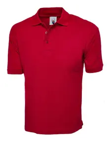 Uneek - Unisex Cotton Rich Poloshirt - 100% Cotton - Red - Size XS