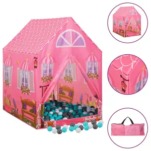 Berkfield Children Play Tent with 250 Balls Pink 69x94x104 cm