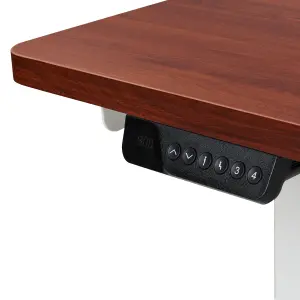 Adjustable Desk Electric Right Hand Dark Wood DESTINES