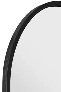 MirrorOutlet Arcus - Black Framed Arched Leaner/Wall Mirror 63" X 31" (160CM X 80CM)