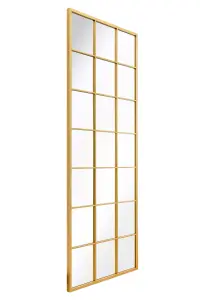 MirrorOutlet Fenestra - Gold Modern Window Leaner / Wall Mirror 79" X 31" (200CM X 80CM)