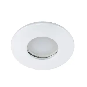 ValueLights Downlight Fire Rated IP65 White Ceiling Light Fitting 4 Pack With Cool White Bulbs