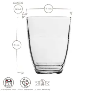 Duralex Gigogne Highball Glasses - 360ml - Pack of 12