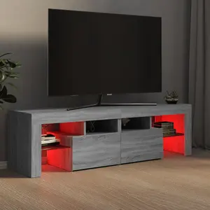 Berkfield TV Cabinet with LED Lights Grey Sonoma 140x36.5x40 cm