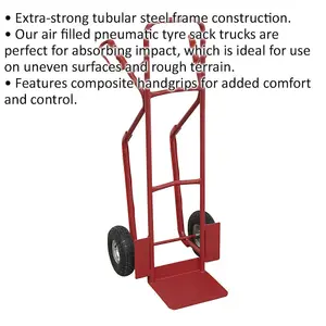 300kg Heavy Duty Lay Flat Sack Truck with Pneumatic Tyres and Steel Frame