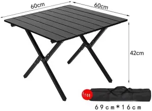 60 x 60 Portable Outdoor Picnic Table - Weather-Resistant Folding Camping Table with Carry Bag, X-Shape Support, Easy Assembly