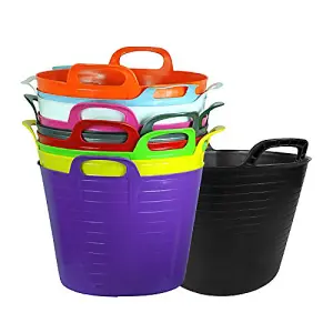 42L Mixed Assorted Flexi Tubs- Multi Purpose Flexible Storage Container Buckets- Set of 3