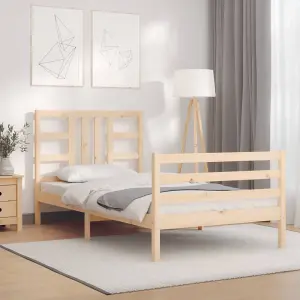 Berkfield Bed Frame with Headboard 90x200 cm Solid Wood