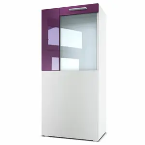 Killion Display Cabinet White/Blackberry High Gloss / Without LED