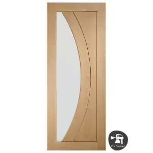 Internal Salerno Oak Clear Glass Pre-Finished Door 1981 x 686 x 35mm (27")