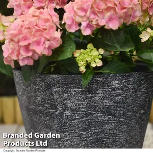 Grey Stone Effect Planter for Garden Outdoors Weatherproof Plastic (x1)