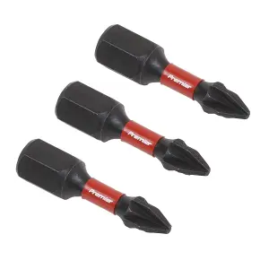 Sealey Pozi 1 Impact Power Tool Bits Forged From S2 Steel 25mm 3 Pieces AK8207