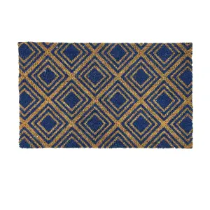 Mighty Mats® Natural & Blue Geo Door mat, 45cm x 75cm