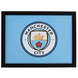 Manchester City FC Cushioned Lap Tray Sky Blue/Black (One Size)