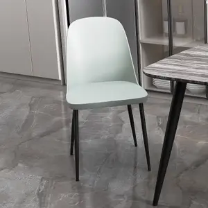 PAIR of Light Grey Aspen plastic duo chairs with black metal legs