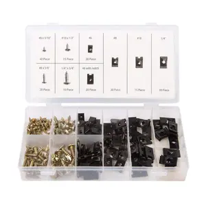 170 x Assorted Speed Fastener Spire U Clips & Screws, Interior Trim Panel Fixing