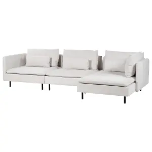 Left Hand Modular Fabric Corner Sofa Beige EGERIS