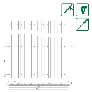 FN Acustico White Wood effect Foiled veneer Acoustic panel (L)1200mm (W)572.5mm, 3.5kg